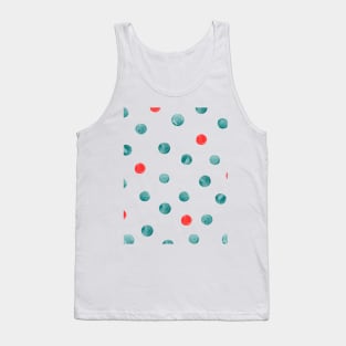 Watercolor random dots - green and orange Tank Top